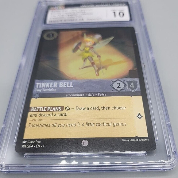 Disney Tinker Bell "Tiny Tactician" CGC Gem Mint 10 Cold Foil Lorcana Card - Picture 3 of 6
